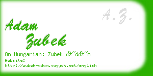 adam zubek business card